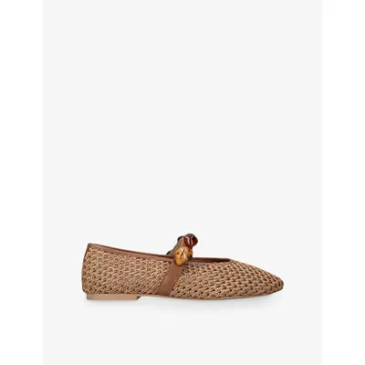 Steve Madden Womens  Poppin Raffia Ballet Flats In Brown