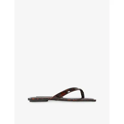 Steve Madden Womens Brown/oth Trella Tortoiseshell Flat Sandals Eur 37 / 4 Uk