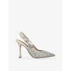 Steve Madden Womens White/comb Brylie-p Faux-suede Slingback Courts Eur 37 / 4 Uk In Silver