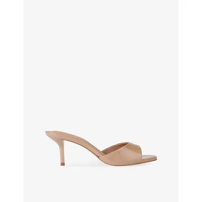Steve Madden Womens Camel Kendrick Patent-leather Heeled Mules Eur 39 / 6 Uk In Brown