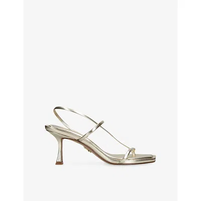 Steve Madden Womens Champagne Locke Faux-leather Heeled Sandals Eur 38/5 Uk In Neutral