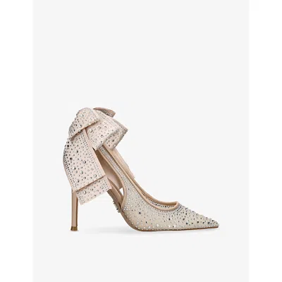 Steve Madden Womens Champagne Teacup Mr 242 Satin Sling-back Courts Eur 40 / 7 Uk In Gold