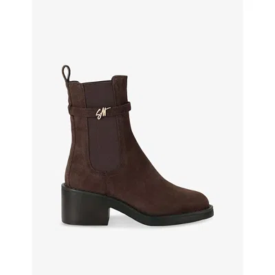 Steve Madden Womens Charity Faux-suede Heeled Chelsea Boots Dark Brown Eur 39 / 6 Uk