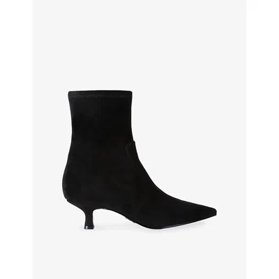 Steve Madden Womens Checklist Faux-suede Heeled Ankle Boots Black Eur 38/5 Uk