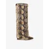 Steve Madden Womens Brown/oth Corenne Heeled Leather Knee-high Boots Eur 38/5 Uk In Multi