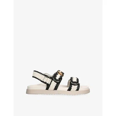 Steve Madden Womens Cream Comb Mona Woven Sandals Eur 40 / 7 Uk In Neutral