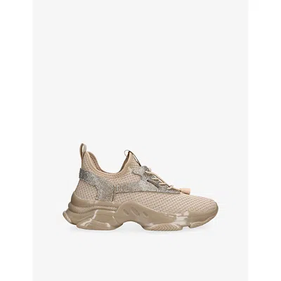 Steve Madden Womens Cream Match-re Knitted Trainers Eur 36 / 3 Uk In Brown