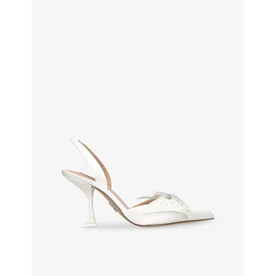 Steve Madden Womens  Nite Owl Bow-embellished Satin Courts In Cream