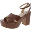 Steve Madden Caelan Womens Suede Block Heel Platform Sandals In Brown