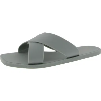 Steve Madden Womens Criss-cross Manmade Slide Sandals In Blue