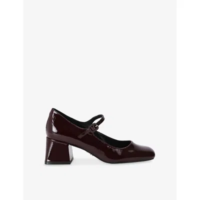 Steve Madden Womens Darcey Patent-leather Mary-jane Courts Wine Eur 38/5 Uk In Purple