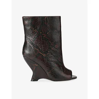 Steve Madden Womens Dark Brown Rylix Leather Ankle Boots Eur 39 / 6 Uk In Black