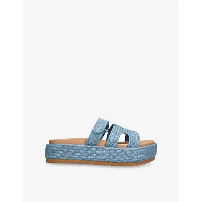 Steve Madden Womens  Bigmissile Raffia Sandals In Denim