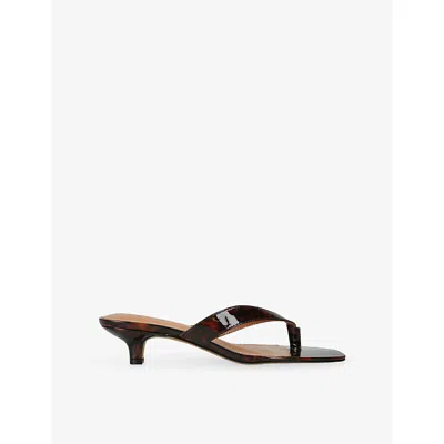 Steve Madden Womens Dk.brn Com Tracie Leather Heeled Sandals Eur 38/5 Uk In Brown