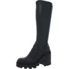 Steve Madden Womens Faux Leather Zipper Knee-high Boots In Black
