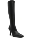 Steve Madden Womens Flute Knee High Dress Boots Regular Wide Calf In Black