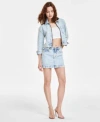 Steve Madden Womens Glacia Denim Jacket Beck Skirt In Light Blue