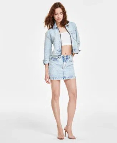 Steve Madden Womens Glacia Denim Jacket Beck Skirt In Light Blue