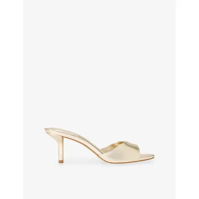 Steve Madden Womens Gold Kendrix Metallic-leather Heeled Mules Eur 39 / 6 Uk