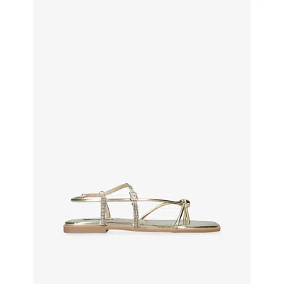Steve Madden Womens Gold Tiki Faux-leather Sandals Eur 39 / 6 Uk