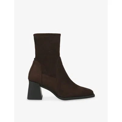 Steve Madden Womens Hover Faux-suede Heeled Ankle Boots Dark Brown Eur 39 / 6 Uk
