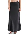 Steve Madden Jeannie Satin Maxi Skirt In Black