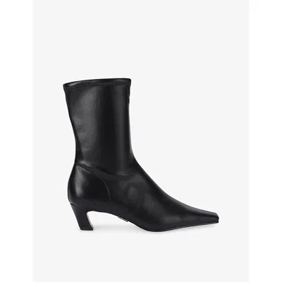 Steve Madden Womens Kimmens Heeled Faux-leather Ankle Boots Black Eur 37 / 4 Uk