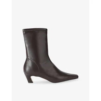 Steve Madden Womens Kimmens Heeled Faux-leather Ankle Boots Brown Eur 40 / 7 Uk