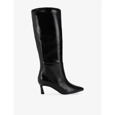 Steve Madden Womens Lavan Leather Heeled Knee-high Boots Black Eur 39 / 6 Uk
