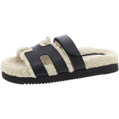 Steve Madden Sandale Mayven In Black,cream Shearling