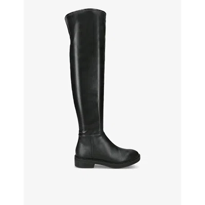 Steve Madden Womens Black Leza Faux-leather Over-the-knee Boots