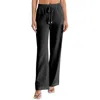 Steve Madden Venetia Linen Blend Drawstring Pants In Black