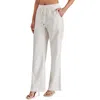 Steve Madden Venetia Linen Blend Drawstring Pants In Grey