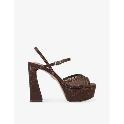 Steve Madden Womens Maricela Heeled Woven Sandals Brown Eur 40 / 7 Uk