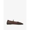 Steve Madden Womens Dark Brown Mash Mesh Mary Jane Flats Eur 37 / 4 Uk In Brown
