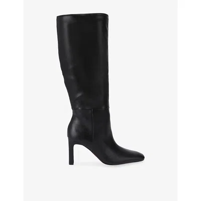 Steve Madden Womens Max In Black Heeled Faux-leather High-leg Boots Eur 40 / 7 Uk