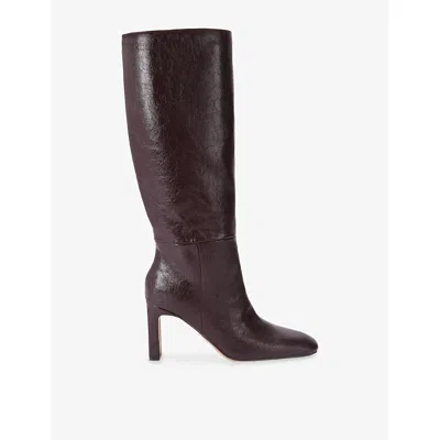 Steve Madden Womens Max In Wine Heeled Faux-leather High-leg Boots Eur 39 / 6 Uk In Burgundy
