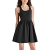 Steve Madden Tottenham Mixed Media Mini Dress In Black