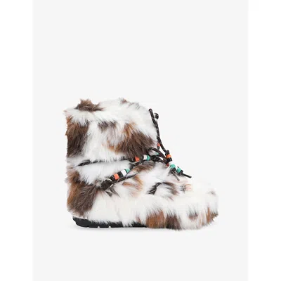 Steve Madden Womens Miro Faux-fur Ankle Boots Brown/oth Eur 38/5 Uk