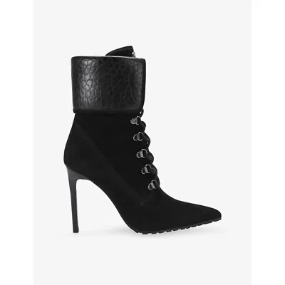 Steve Madden Womens Morals Nubuck Leather Stiletto Heeled Boots Black Eur 36 / 3 Uk