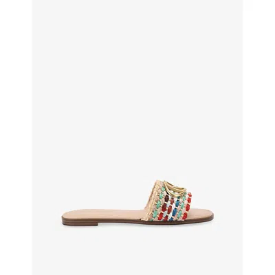 Steve Madden Womens Mult/other Kora Flat Raffia Sandals Eur 38/5 Uk In Multi