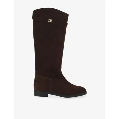 Steve Madden Womens Novi High-leg Flat Suede Boots Dark Brown Eur 36 / 3 Uk