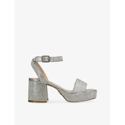 Steve Madden Womens  Mercerr Crystal-embellished Heeled Sandals In Metallic
