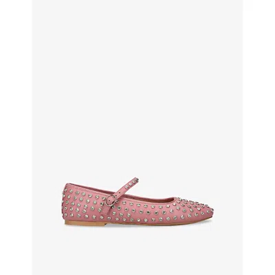Steve Madden Womens  Vinetta-r Faux-leather Mary Jane Flats In Pale Pink