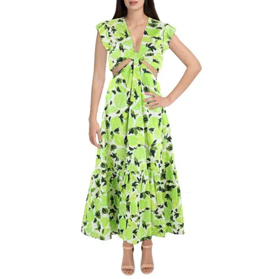 Steve Madden Womens Printed Cotton Midi Dress