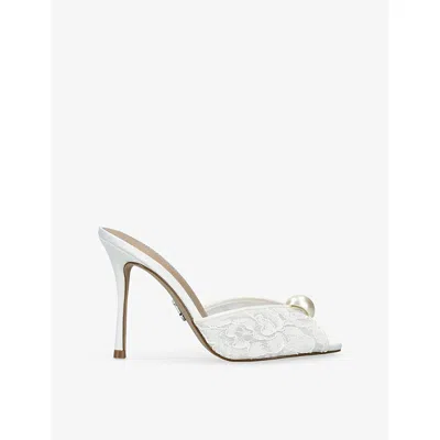 Steve Madden Womens Priya Lace Heeled Mules White Eur 39 / 6 Uk