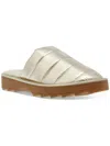STEVE MADDEN WOMENS QUILTED FAUX FUR LINED SLIDE SLIPPERS