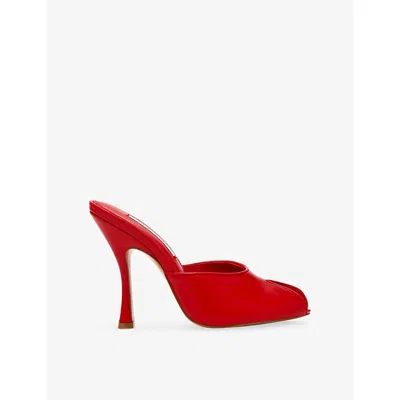 Steve Madden Womens Red Jaylee Leather Heeled Mules Eur 42/ 9 Uk