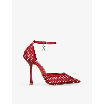 Steve Madden Womens Red Sparx M Charm-embellished Heeled Woven Courts Eur 39 / 6 Uk