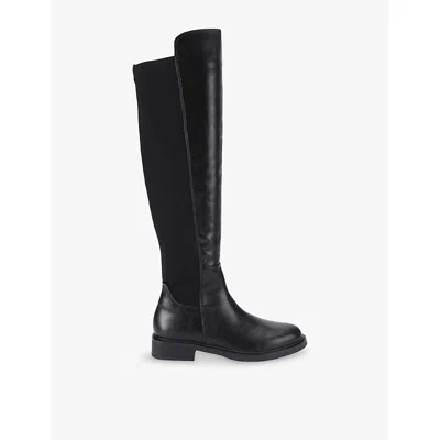 Steve Madden Womens Resonate Leather Flat Knee-high Boots Black Eur 38/5 Uk